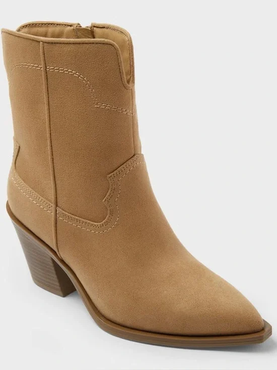Universal Thread Dallas Ankle Western Bootie with Memory Foam Insole