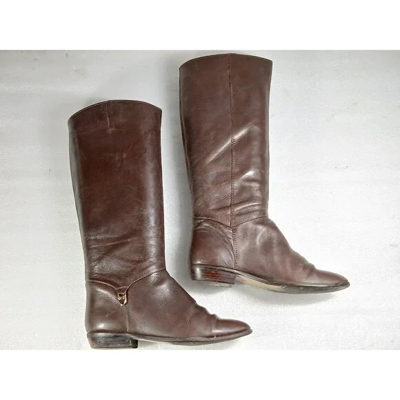 Nine West Brown Leather Riding Boots Women’s Size 8M