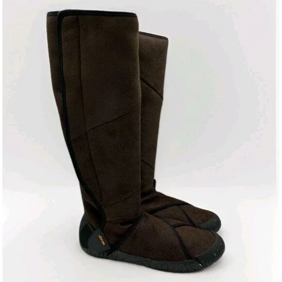 Vibram Furoshiki Shearling High Boots Womens 38-39 US 7-8 Dark Brown Wrap NEW