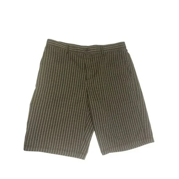 Adidas Performance Activity Golf Shorts Brown Black Plaid Men’s Size 34