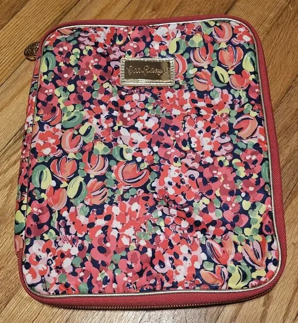 Lilly Pulitzer Wild Confetti Agenda Folio Laptop Tablet Case Organizer Pockets
