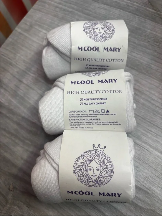 Women's White Cotton Socks - Moisture Wicking Comfort