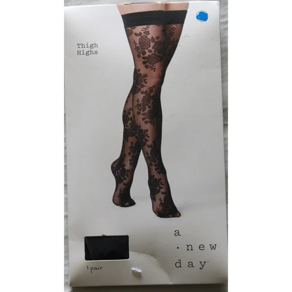 A New Day Fashion Thigh Highs tights Size S/M Color Black