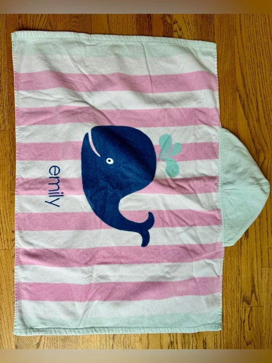 Pottery Barn Toddler Hooded Towel - Whale - Emily