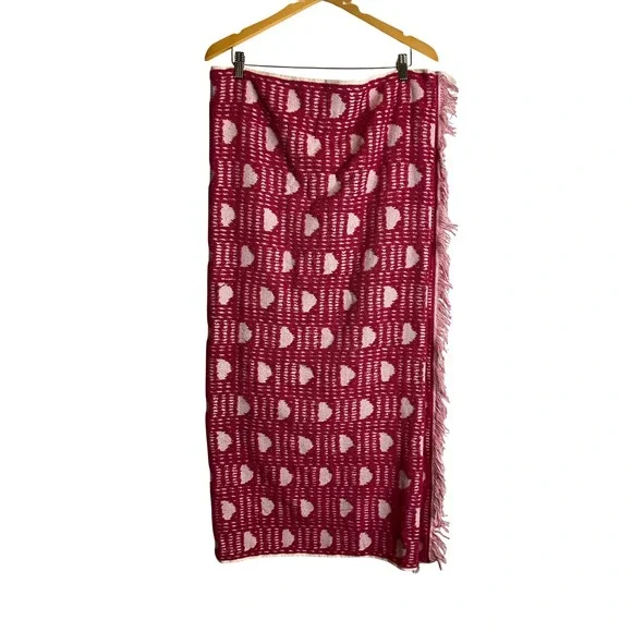 New Threshold Beach Towel Terrry Extra Wide Oversized Red Picnic Jumbo 40x72
