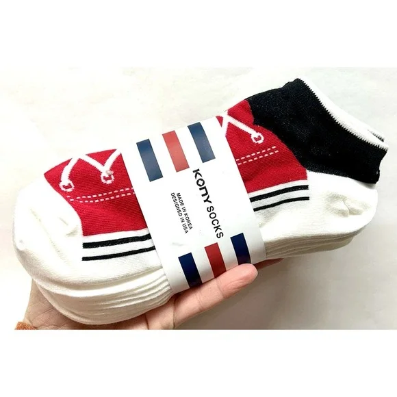 Kony Womens 5 pack Lightweight Cotton Novelty Low Cut Socks Cool Sneakers Ankle