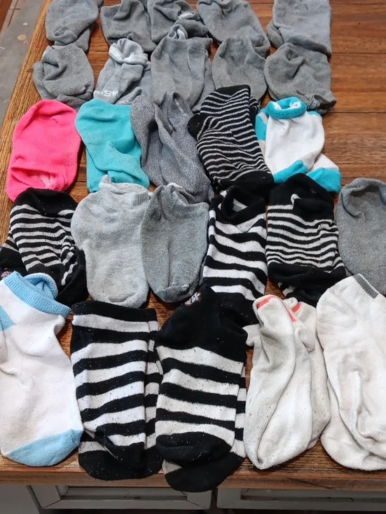 Assorted Women’s /girls No-Show Socks - Black, Gray, White, Pink, Teal