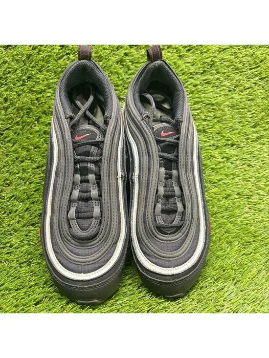 Nike Air Max 97 Boys Size‎ 7Y Black Red Athletic Running Walking Shoes Sneakers