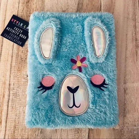 NWT Blue Ranbit Bunny Fuzzy Journal Inspirational Motivational Activity Book