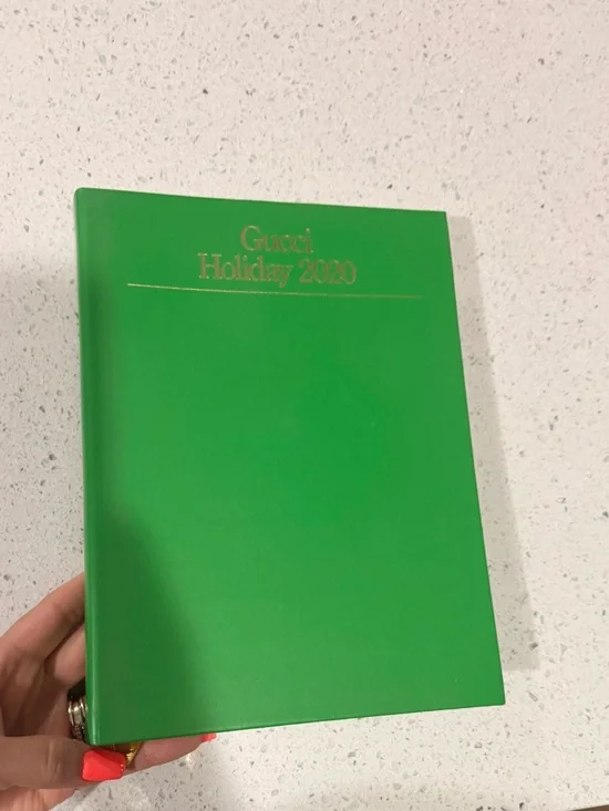 Gucci Green Hardcover Planner with Gold Foil