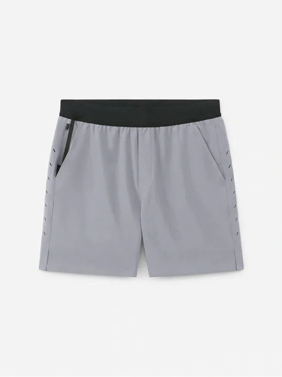 Ten Thousand Men's Lined Interval Shorts Gray W Black Athletic 7” Inseam L Large