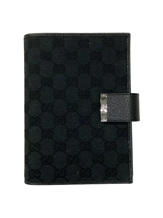 Gucci Agenda GG Pattern Black Leather