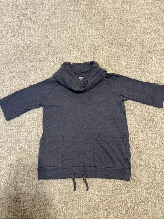 Old Navy Charcoal Cowl-Neck Tunic Tee (2T)