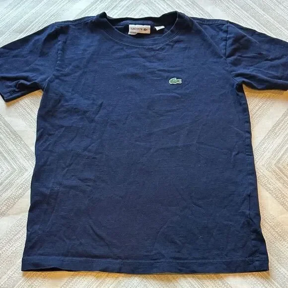 Lacoste Boys Dark Blue Short Sleeve Tee Size 10