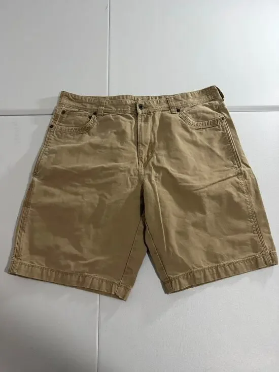 Eddie Bauer Men's Size 38 Khaki Specially Dyed Canvas Carpenter Cargo Shorts