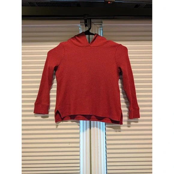 Jumping Beans Active Kids 4T Red Ribbed Hooded Long Sleeve Top GJ32A806KP1