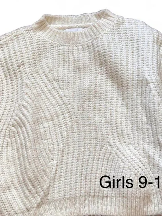 Zara Girls' Cream and White Jumper