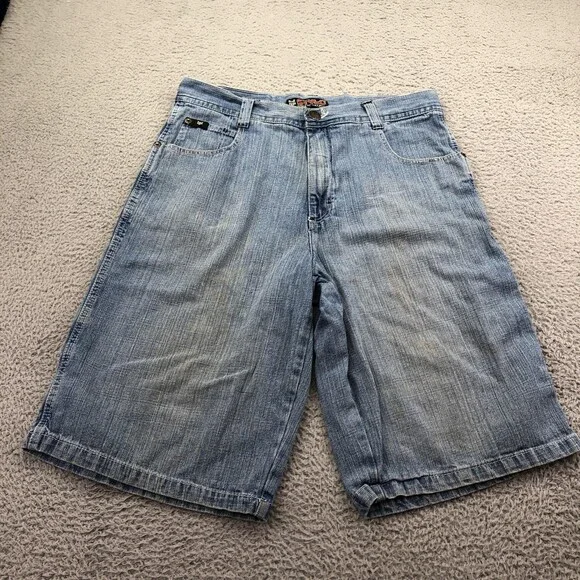 Stylo Shorts Mens 34 Blue Denim Bermuda Relaxed Fit 12 Inseam Casual Long Summer