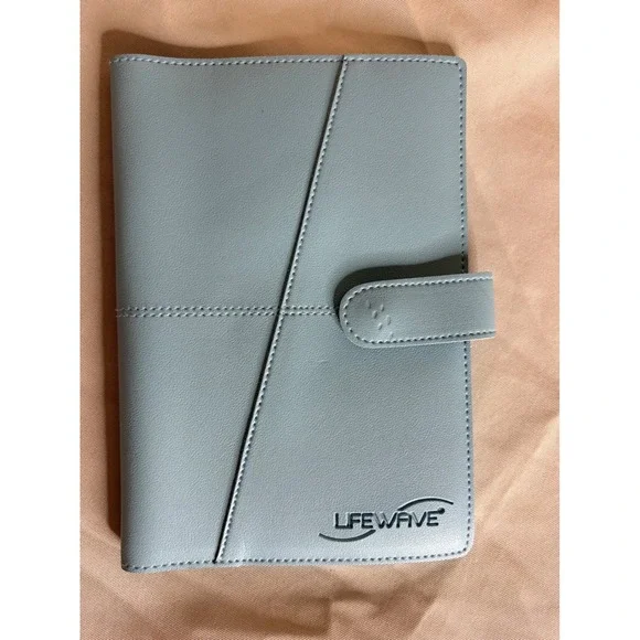 Lifewave Light Blue Faux Leather Journal Notebook Cover Magnetic Snap Closure