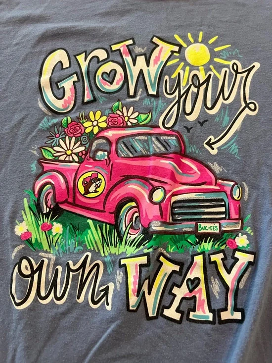 Buc-ees Girls Pink Vintage Truck Floral Home Art Print
