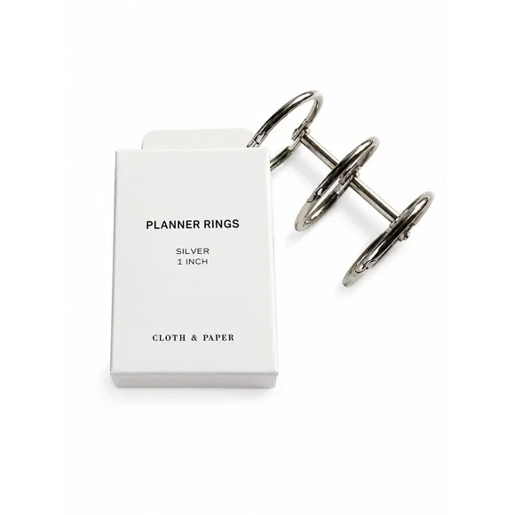 Cloth & Paper Rings Silver 1 Inch Metal Binder 2 for total of 6‎ holes
