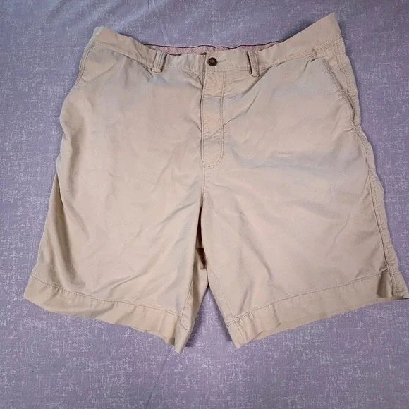 Tommy Bahama Mens Boracay‎ Chino Shorts Khaki Tan Cotton Blend Size 36 *Flaws