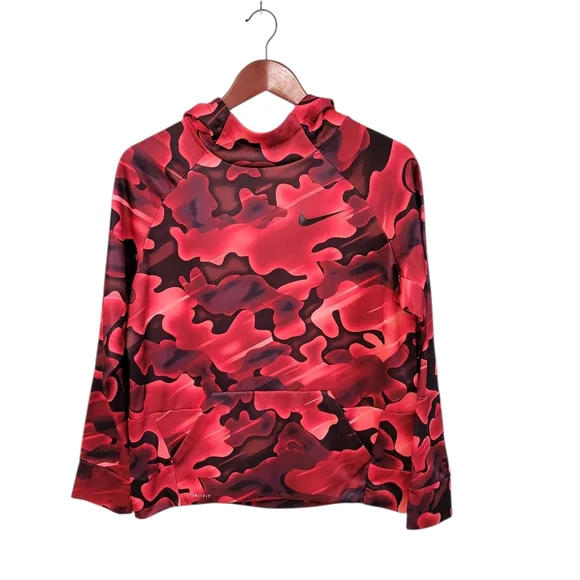 Nike Red Camouflage Pullover Hoodie Boys Size XL Athletic Swoosh‎ Sports Outdoor