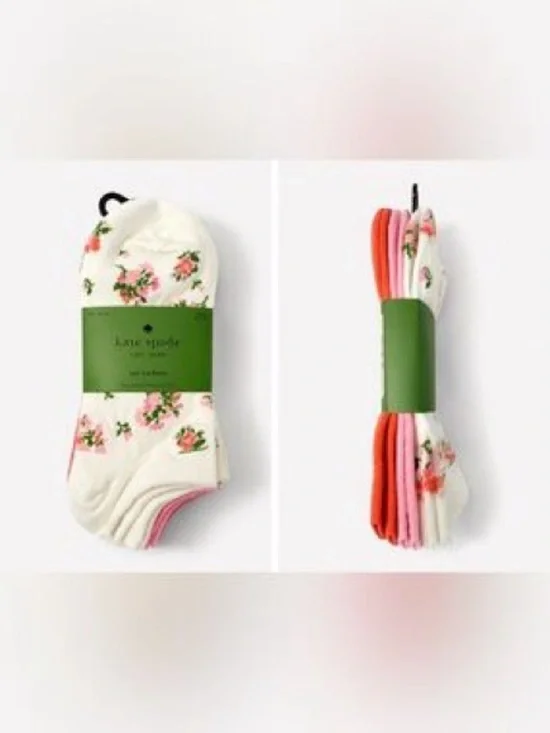 kate spade New York White Floral Low Cut Socks - 3 pairs