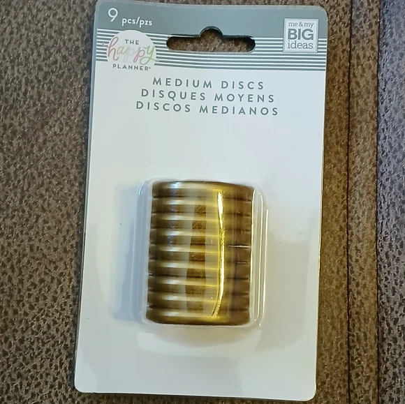The Happy Planner Medium discs 9 pieces gold