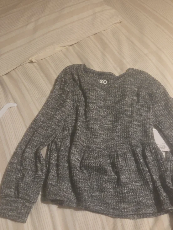 SO Gray Peplum Knit Sweater
