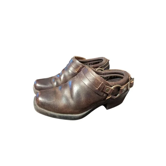 Cabela's Brown Leather Harness Mule Ankle Booties | Size‎ 6.5