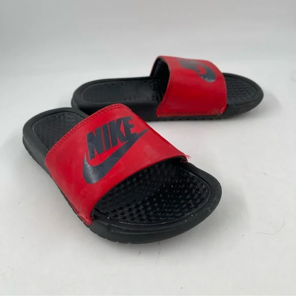 Nike Red and Black Kids Slide Sandals