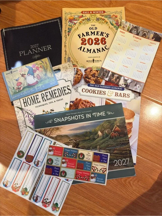 Bundle of 8-2027 Planner, Calendar, Pocket ,Magnet Calendar, Receipts& Stickers