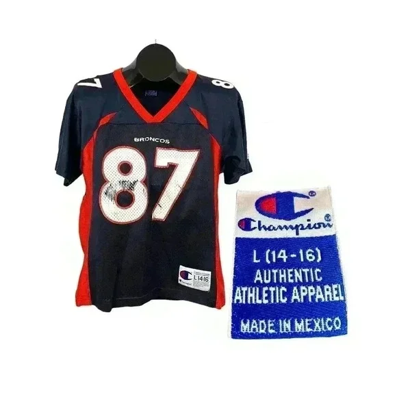 VTG Champion Denver‎ Broncos McCaffrey NFL Football Jersey LARGE Youth #87