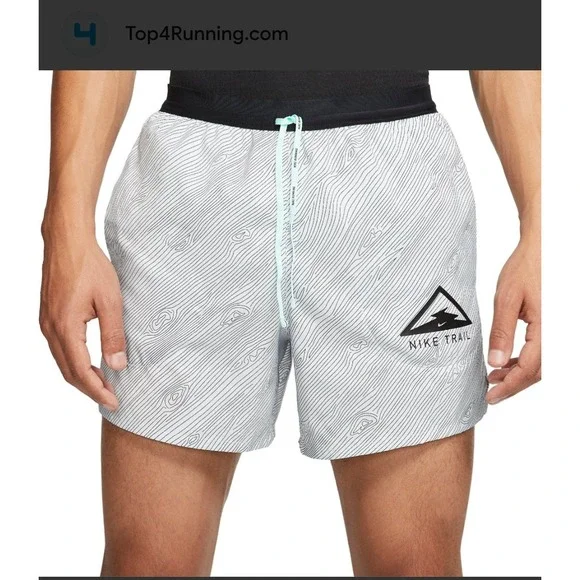 Nike Flex Stride Trail Running Shorts Medium Mens Athletic White Grey