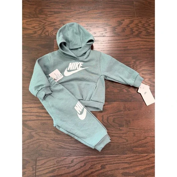 Nike Kids 2-Piece Hoodie and Joggers Set Mineral Slate Green 18M 66L135-G3S