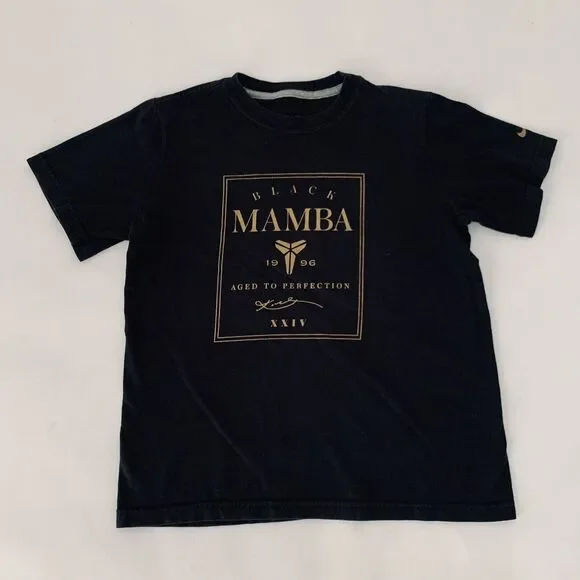 Nike Shirt Kobe Bryant Black Mamba Aged Perfection Tee‎ Youth Small Gold 1996