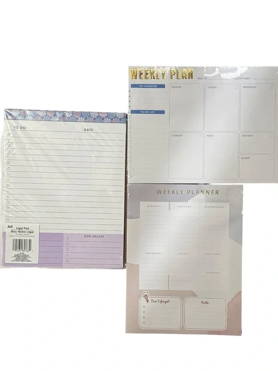 Bundle of 3 Weekly Undated Planner & To-Do List Pads NWT