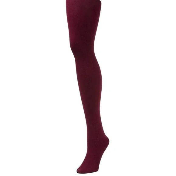 Burgundy Cotton Tights Medium Dark Red Wine B.ella Erika Opaque Fall NEW Winter
