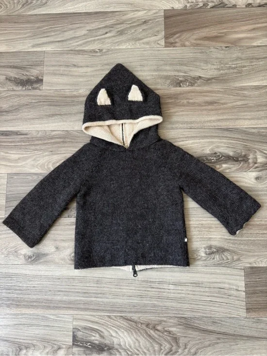 Oeuf Hooded Sweater 100% Baby Alpaca 2Y