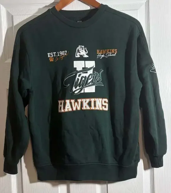 Stranger Things Hawkins High School Tigers Sweatshirt Size 11-12YRS