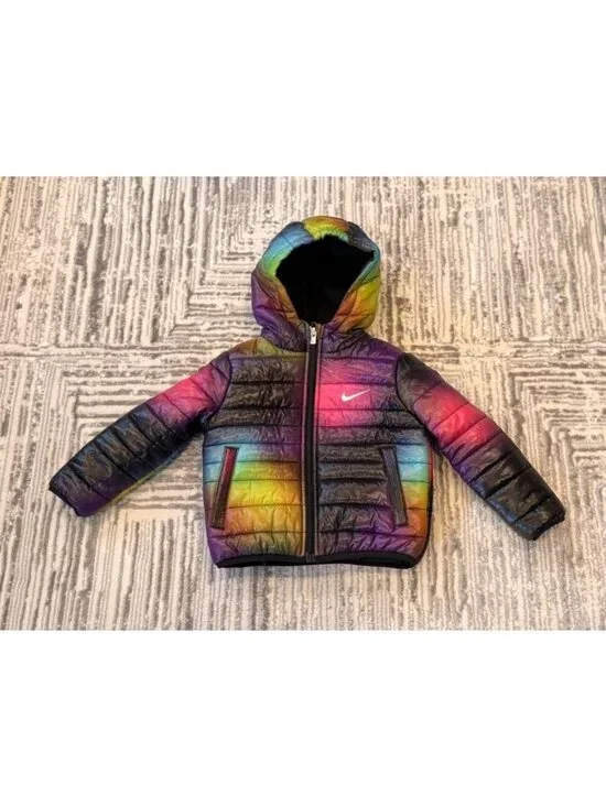 Nike Core Quilted girls Toddler size 2T hooded puffer coat MSRP $100