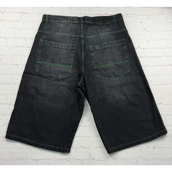 Vintage Southpole Black Jean Shorts Mens 38 Shorts Baggy Y2K Hip Hop