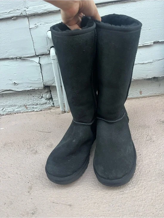UGG Black Tall Shearling-Lined Winter Boot