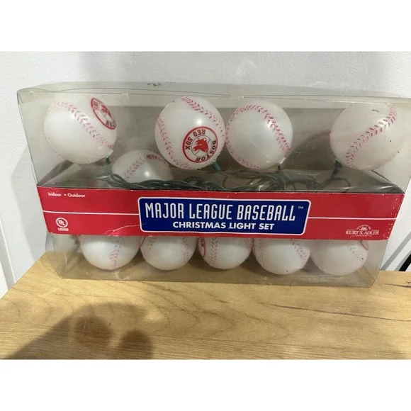 Kurt Adler Santas World MLB NY Yankees 10 Baseball Indoor Outdoor String Lights