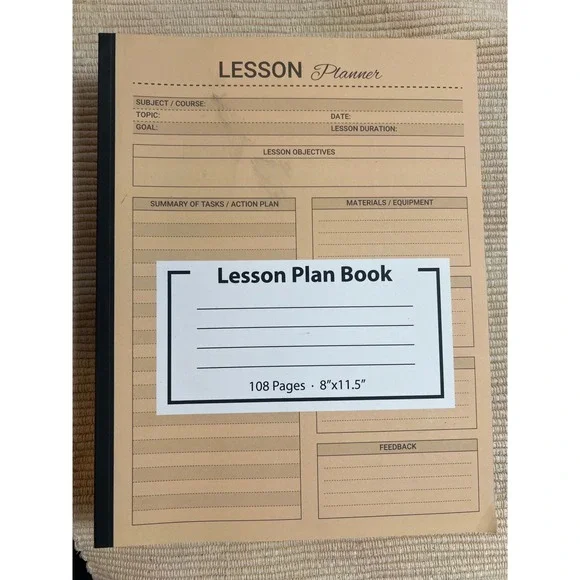 Lesson‎ Plan Book Teacher Planner 108 Pages 8x11.5 Softcover Academic Organizer