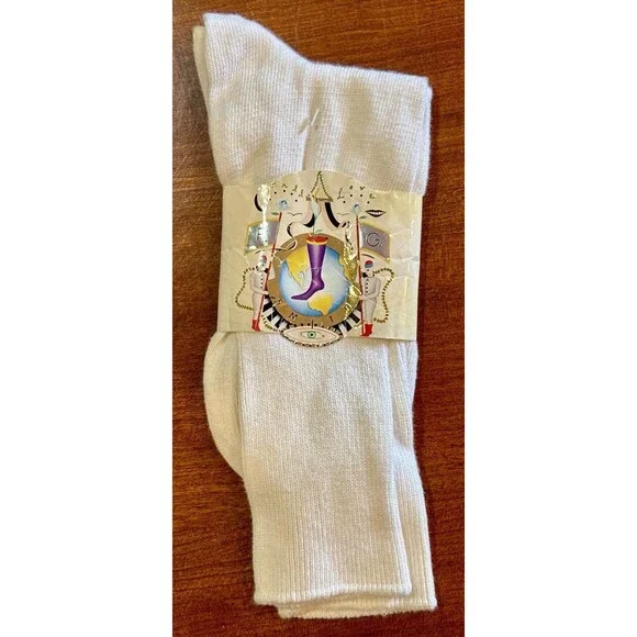Vintage 1980s E.G. Smith White White Slouch Socks New With Tags Unisex Adult