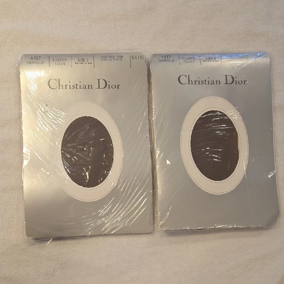 ​Christian Dior Diorella Hosiery Set (2) - French Taupe - NIB SEALED RARE Vtg