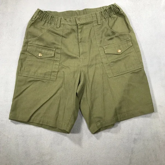 Vintage Boy Scouts of America Cargo Shorts Men 34 Green Official Uniform Utility