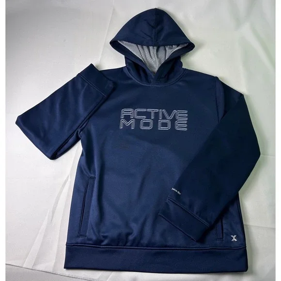 Xersion Active Mode‎ Pullover Hoodie Quick-Dri Kids Blue Sweatshirt Size Medium